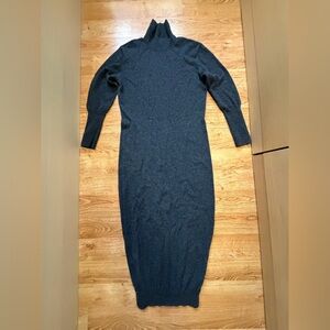 Quince Charcoal Long Sleeve Dress Size M Cashmere